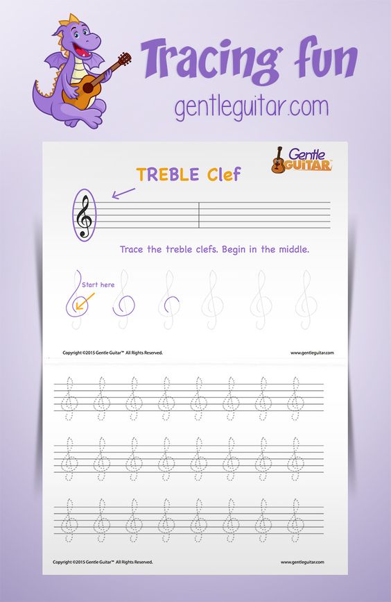 Tracing Music Symbols — The Treble Clef