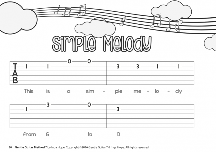 SONGBOOK 1 eBook (PDF)<br/>(Ages 5-8 )<br/> TAB Notation - Image 3